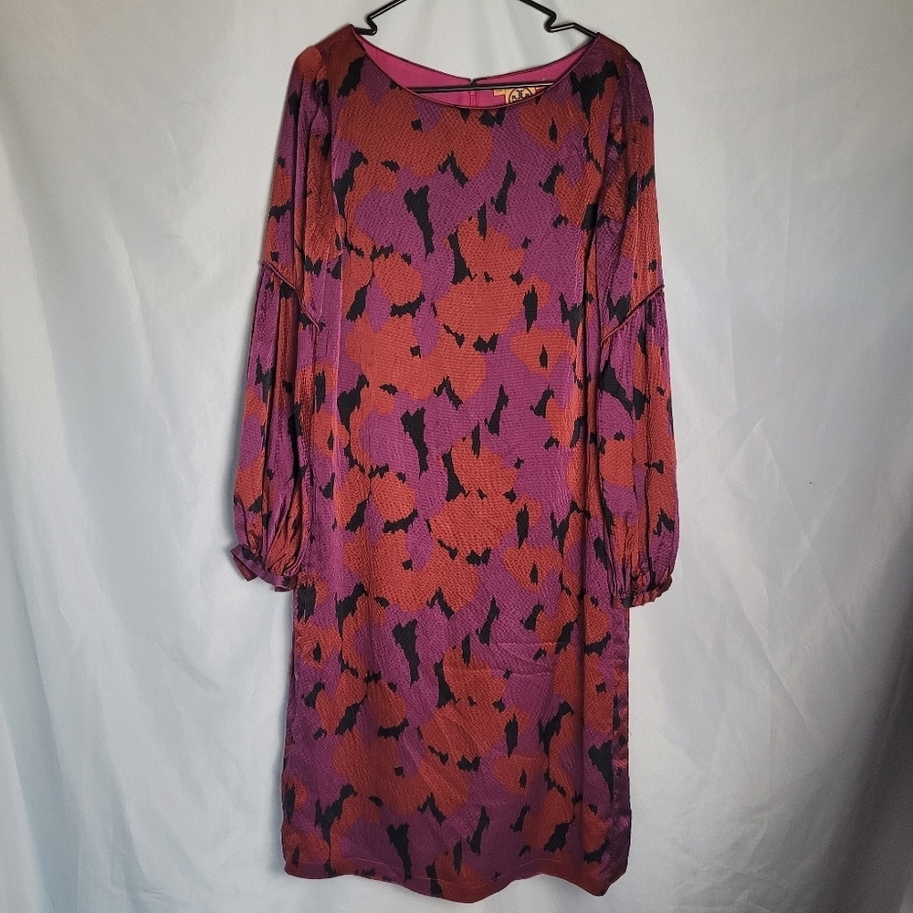 Tory Burch Red & Purple Silk Dress Women's Size 10